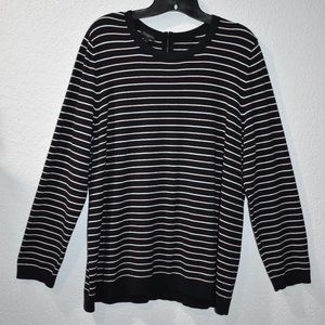 Talbots 2X Striped Sweater 2X Lightweight zip back